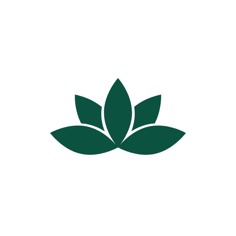 Logo minimaliste feuille verte sur fond noir