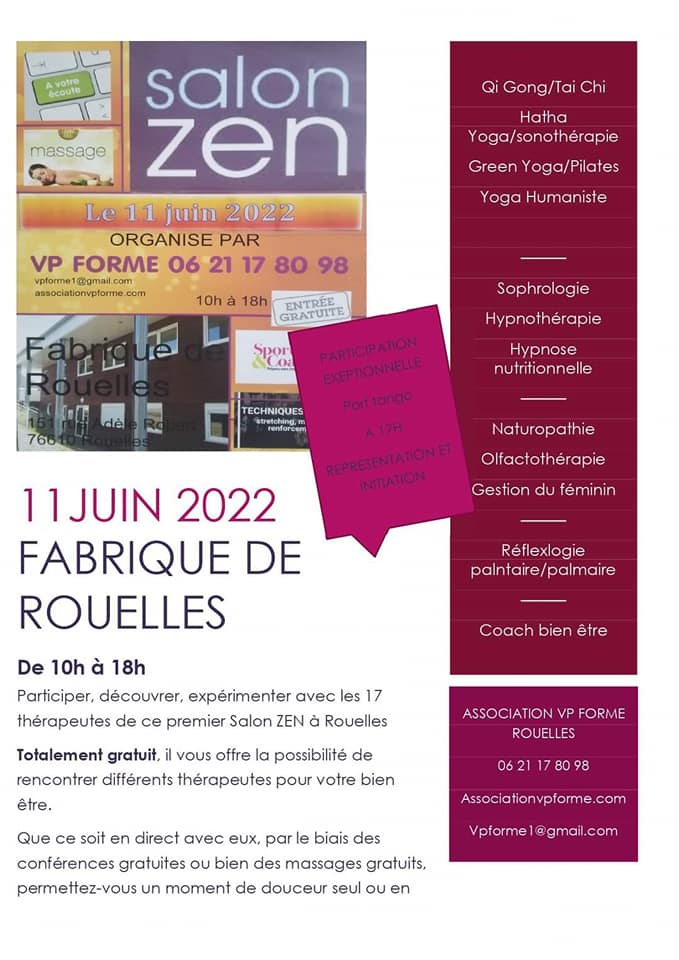 Affiche du Salon Zen à Rouelles, bien-être et ateliers.